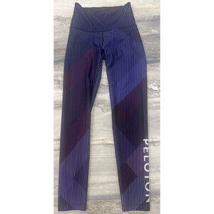 Peloton WITH Array of Color High Rise Striped Leggings Purple & Black, Small